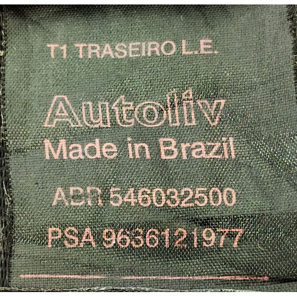 CINTO SEGURANÇA TRASEIRO ESQUERDO PEUGEOT 207 Q.SILVER 2011 73420
