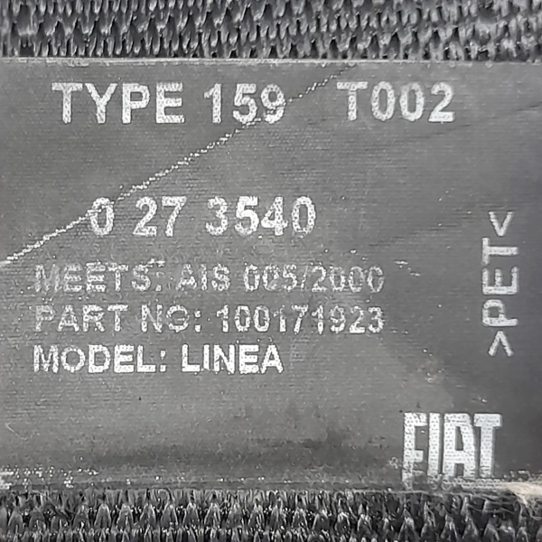 CINTO ESQUERDO BANCO TRASEIRO  FIAT LINEA DUAL 1.8 16V 2011 193516