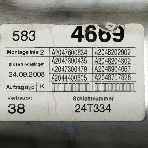 MÁQUINA VIDRO PORTA TRASEIRA DIREITA  MERCEDES-BENZ C 200K 1.8 2009 195579