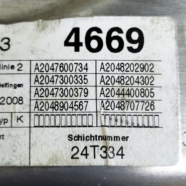 MÁQUINA VIDRO PORTA TRASEIRA ESQUERDA  MERCEDES-BENZ C 200K 1.8 2009 195566