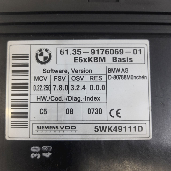 MÓDULO BCM  BMW 550I 4.8  2009 196820