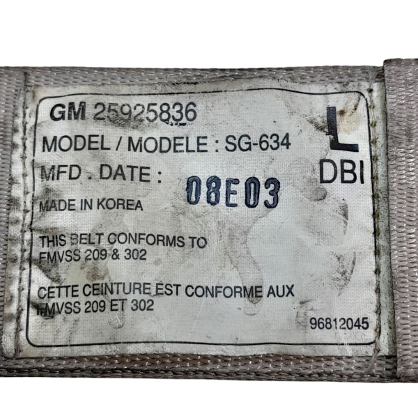 CINTO ESQUERDO BANCO TRASEIRO  GM CAPTIVA 3.6 2009 188542