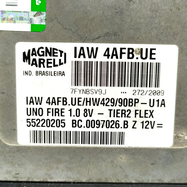 MÓDULO INJEÇÃO ELETRÔNICA FIAT UNO 1.0 8V FLEX 2012    101263