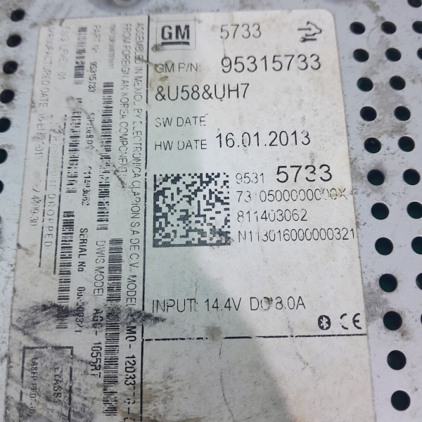 SOM RÁDIO CD ORIGINAL  GM SONIC HB 1.6 2013 200927