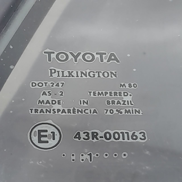 VIDRO ÓCULOS PORTA TRASEIRA DIREITA  TOYOTA COROLLA 1.8  2002 201721
