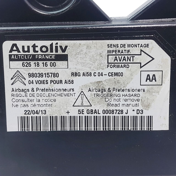 MÓDULO AIRBAG  CITROËN C3 AIRCROSS 1.6 16V AT  2014 202708