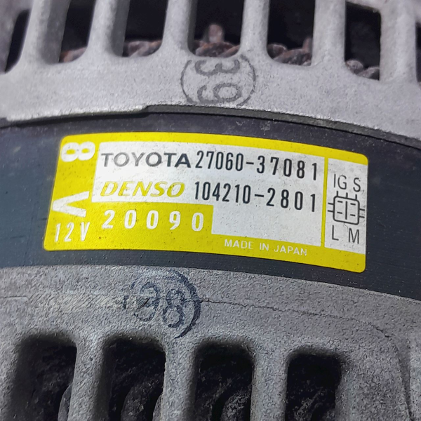 ALTERNADOR TOYOTA COROLLA XEI 2.0 2012 V1795 - P1