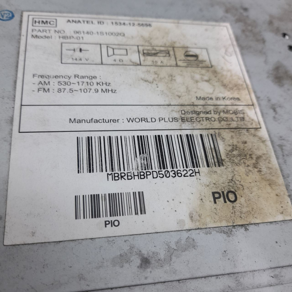 RÁDIO   HYUNDAI HB20 1.0  2013 203843