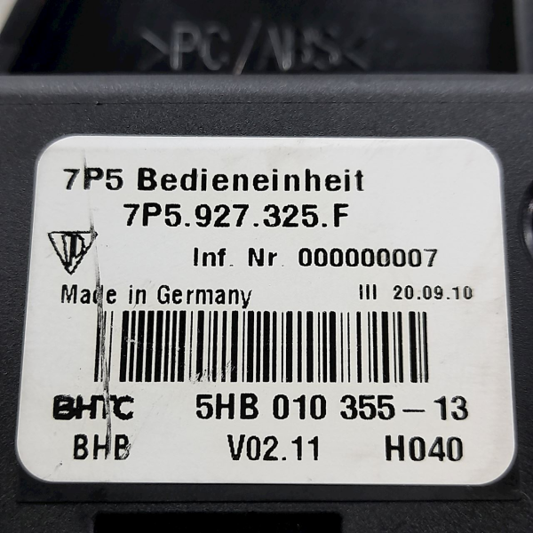 BOTÃO AQUECEDOR BANCOS TRASEIRO CONSOLE CENTRAL  PORSCHE CAYENNE S 4.8 T 2011 189972