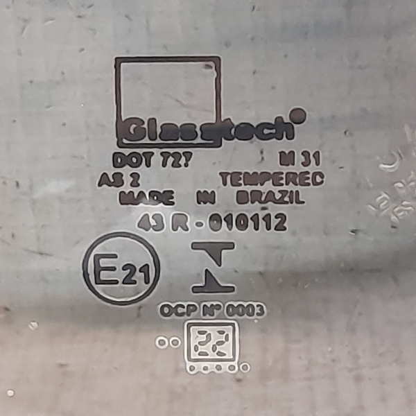 VIDRO PORTA TRASEIRA ESQUERDA  FORD FIESTA SD 1.6 2007 209337