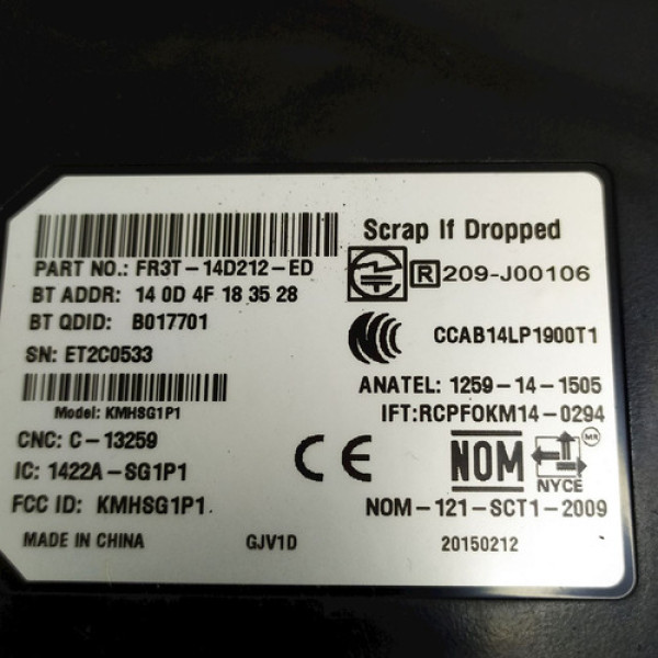 Módulo Conforto Ford Fiesta 1.6 At 2016 181500