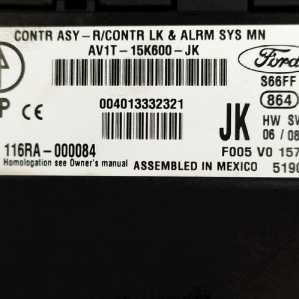 Módulo Conforto Ford Fiesta 1.6 At 2016 181500