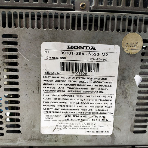 Som Automotivo Original Honda Civic 2002    10996