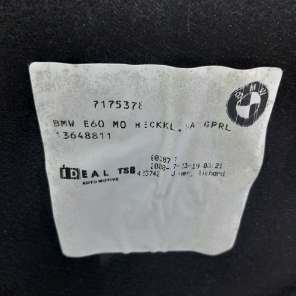 Acabamento Interno Tampa Traseira  Bmw 550i 4.8  2009 196657