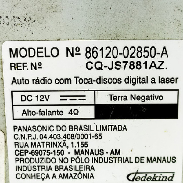 Som Original Toyota Corolla 2012    125944