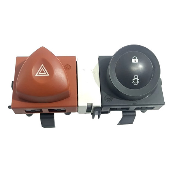 Botão Pisca-alerta Trava Porta Megane 2009 Original 67979 - Preto