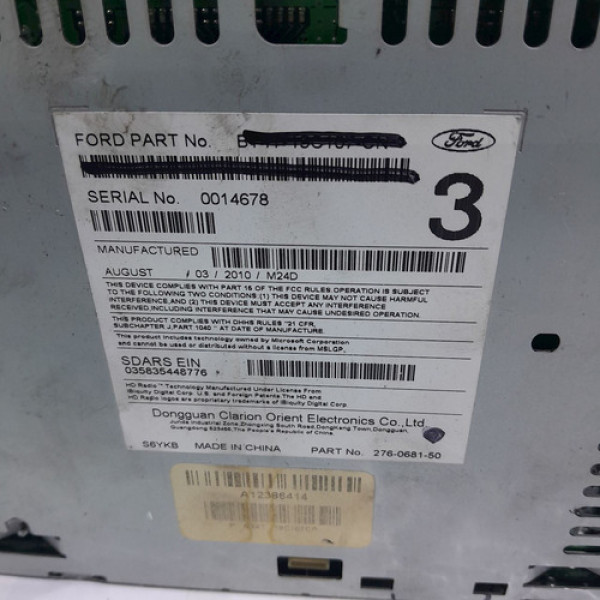 Som Rádio Cd Ford Edge 3.5 2011 197884