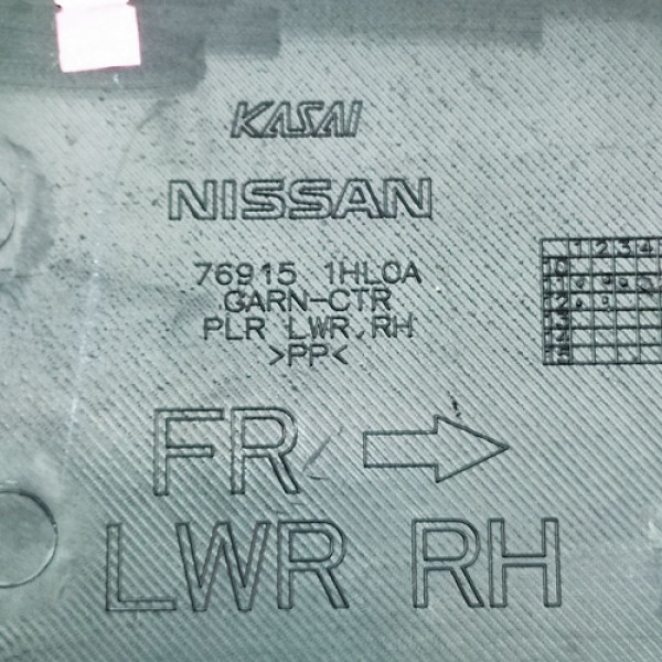 Capa Inferior Coluna Central Direita Nissan March 1.0s  2013
