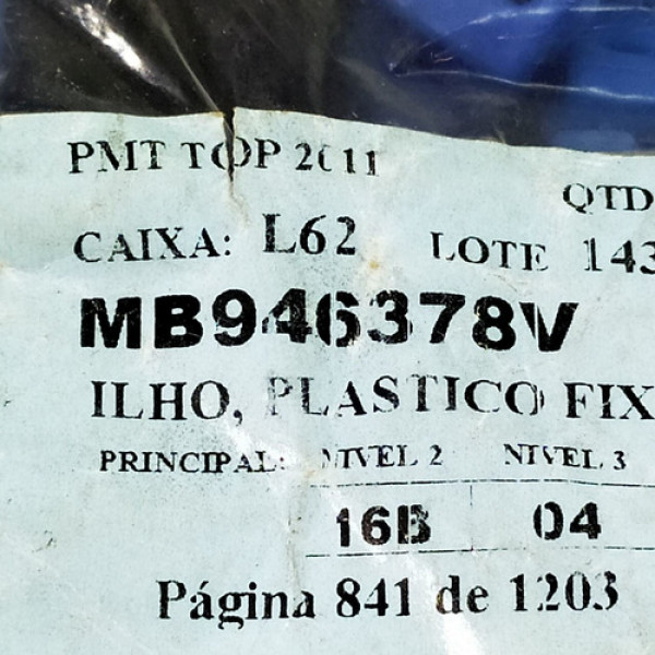 Bucha Ilhio Plástico Fixação Mitsubishi Mb946378v 60 111411